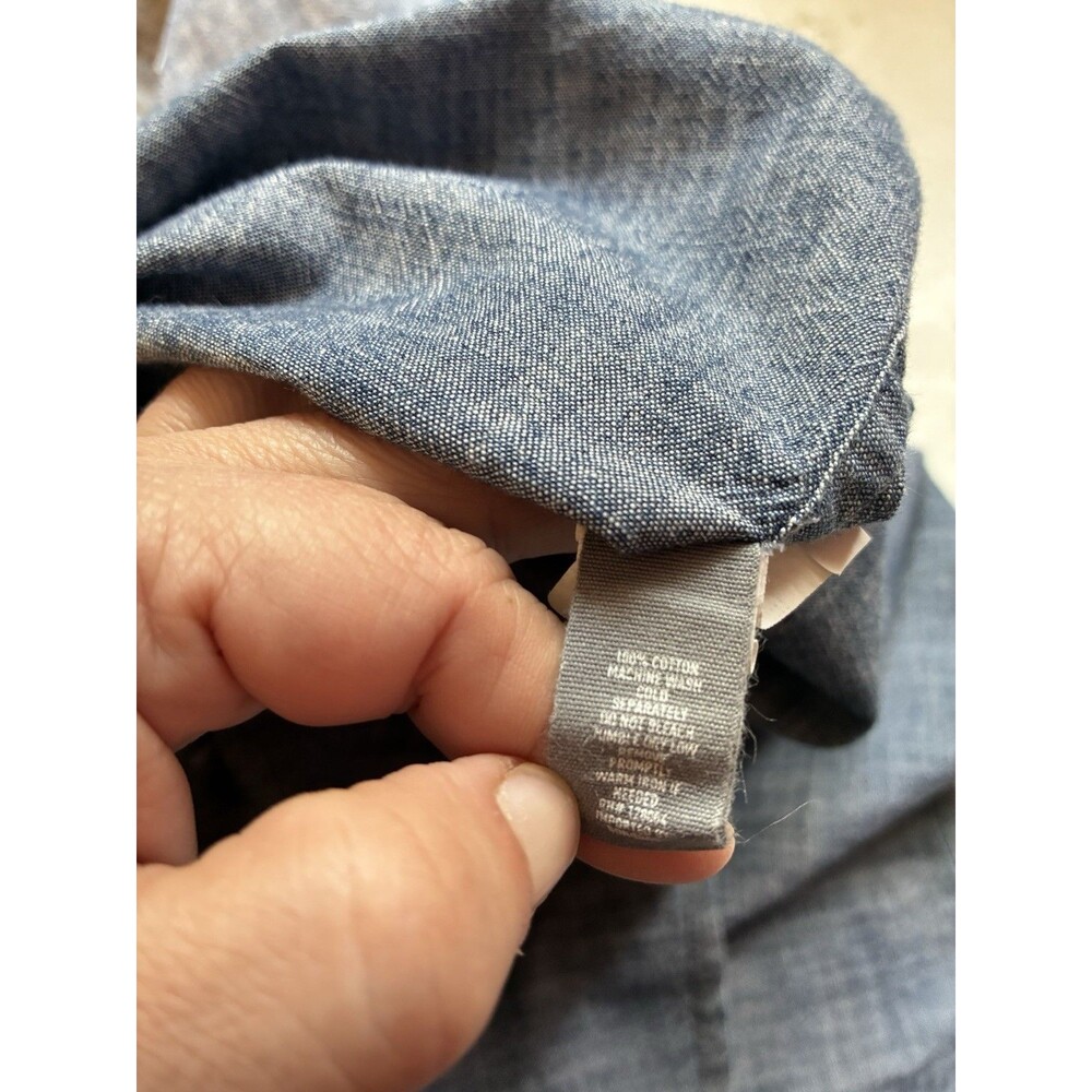 Bonobos Slim Fit Chambray Button Down Shirt Mens XL Blue Short Sleeve Casual - Picture 7 of 9